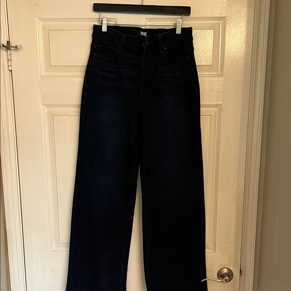 PAIGE Denim - PAIGE Anessa 31 Wide Leg High-Rise Jeans in Deep Indigo